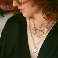 Mini (12mm) Sun Medallion With Florets - "Love" - 8 Stones
