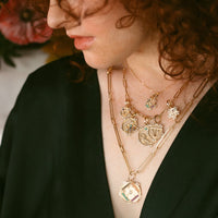 Medium (20mm) Mountain Medallion With Florets - "Blessings" Message - 9 Stones