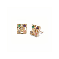 Petite (7mm) Harmony "LOVE" Gemstone Stud Earrings - 4 Stones