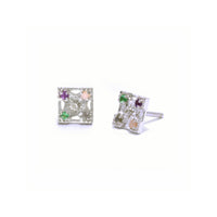 Petite (7mm) Harmony "LOVE" Gemstone Stud Earrings - 4 Stones
