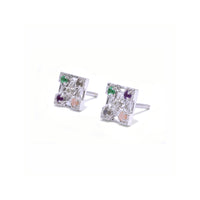 Petite (7mm) Harmony "LOVE" Gemstone Stud Earrings - 4 Stones