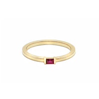 Single Baguette Birthstone Stack Ring