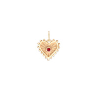Mini (12mm) Beaded Radiant Heart Birthstone Medallion