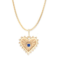 Mini (12mm) Beaded Radiant Heart Birthstone Medallion