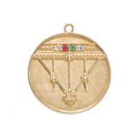 Large (25mm) Lace Shield Medallion - "Dream" - 5 Stones