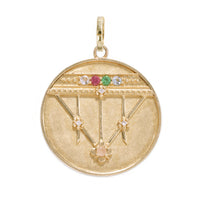 Large (25mm) Lace Shield Medallion - "Dream" - 5 Stones