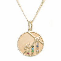 Large (25mm) Mountain Medallion - "Protection" Message - 10 Stones