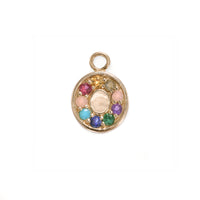 Rainbow Compass Medallion - "Love Story" Message - 9 Stones