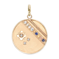 Large (25mm) Lily Medallion - "Always You" Message - 9 Stones