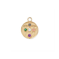Mini (12mm) Lace Shield Medallion - "Loved" - 5 Stones