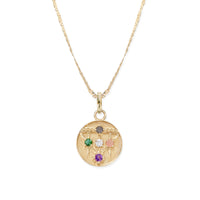 Mini (12mm) Lace Shield Medallion - "Loved" - 5 Stones