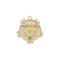 Small (18mm) Lace Shield Medallion With Florets - "Hope" - 4 Stones