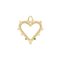 Large Open Heart Gemstone Medallion "Love"