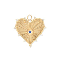Large (25mm) Radiant Heart Birthstone Medallion