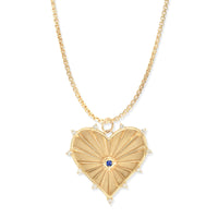 Large (25mm) Radiant Heart Birthstone Medallion