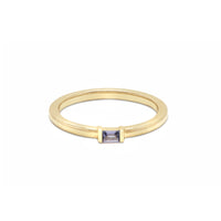 Single Baguette Birthstone Stack Ring