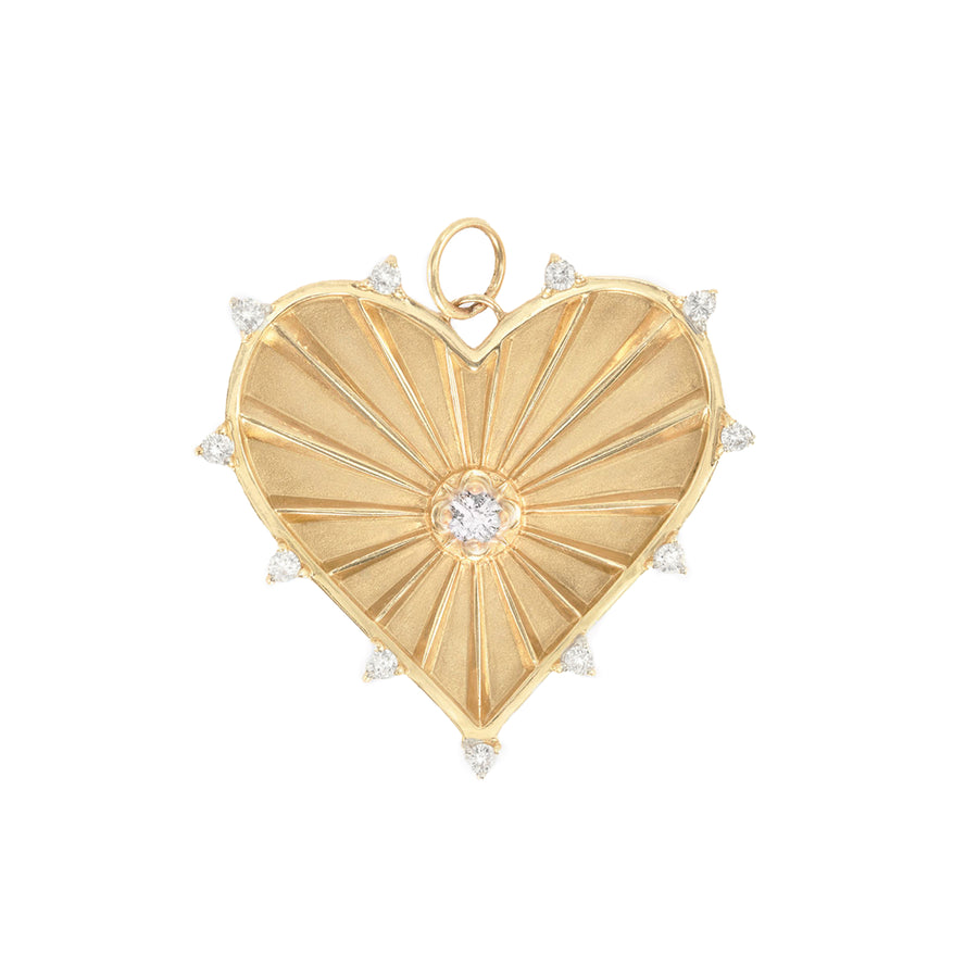 Large (25mm) Radiant Heart Birthstone Medallion