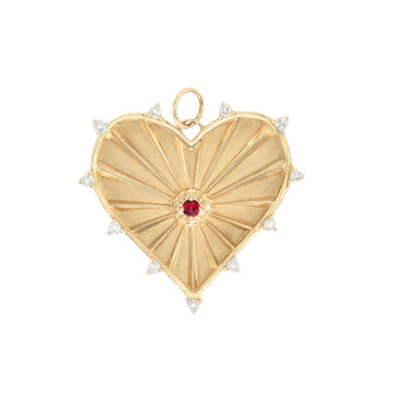 Large (25mm) Radiant Heart Birthstone Medallion