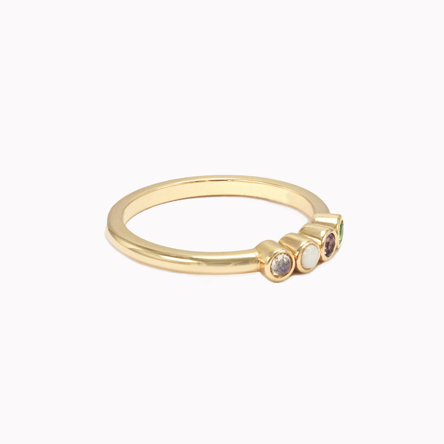 4 Stone "Love" Stack Ring