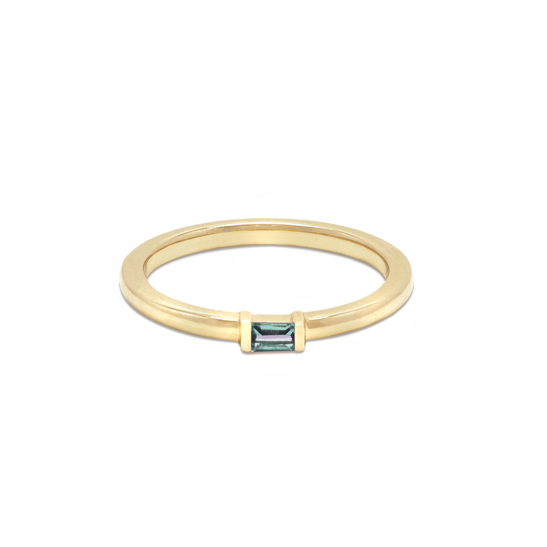 Single Baguette Birthstone Stack Ring