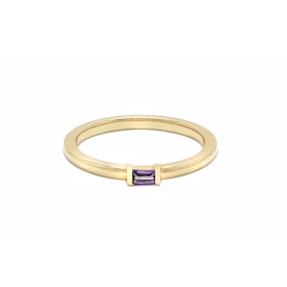 Single Baguette Birthstone Stack Ring