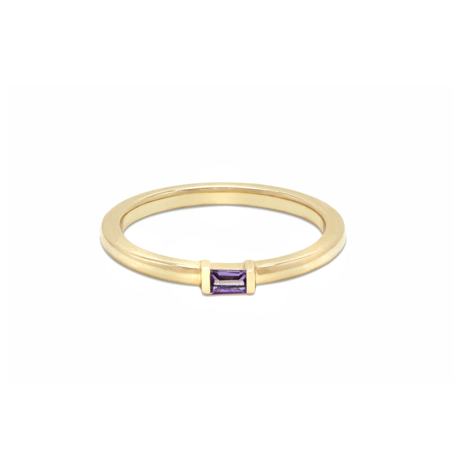 Single Baguette Birthstone Stack Ring