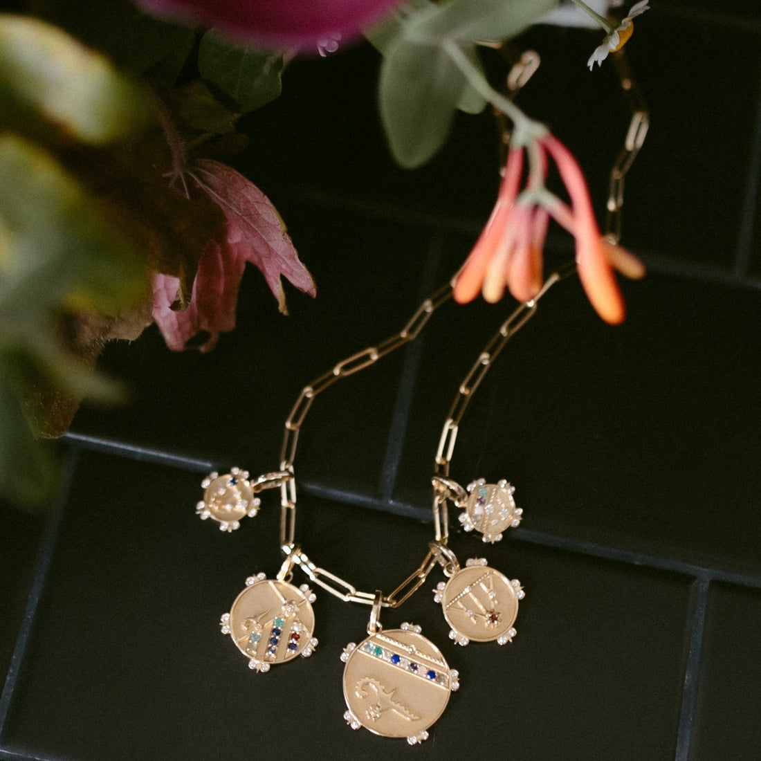 Mini (12mm) Lace Shield Medallion With Florets - 3 Stones
