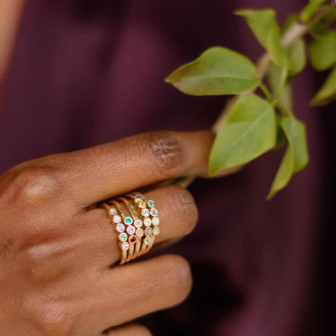 2 Stone Duo Stack Ring