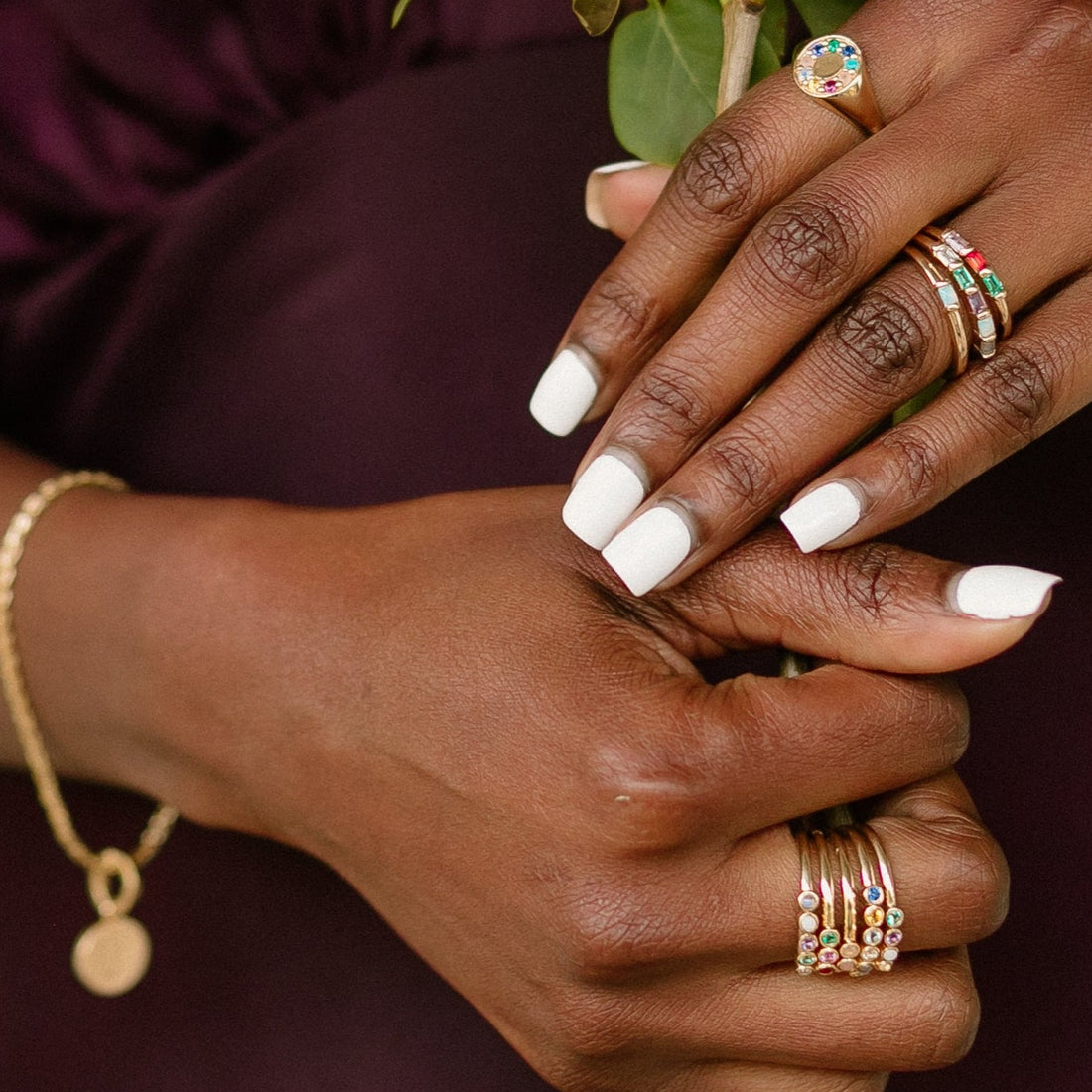 4 Stone "Love" Stack Ring
