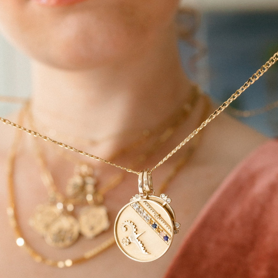 Large (25mm) Lily Dove Medallion - "Always You" Message - 9 Stones