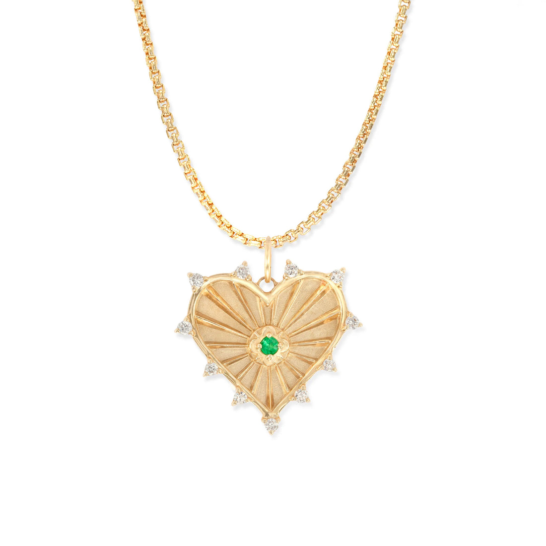 Small (18mm) Radiant Heart Birthstone Medallion