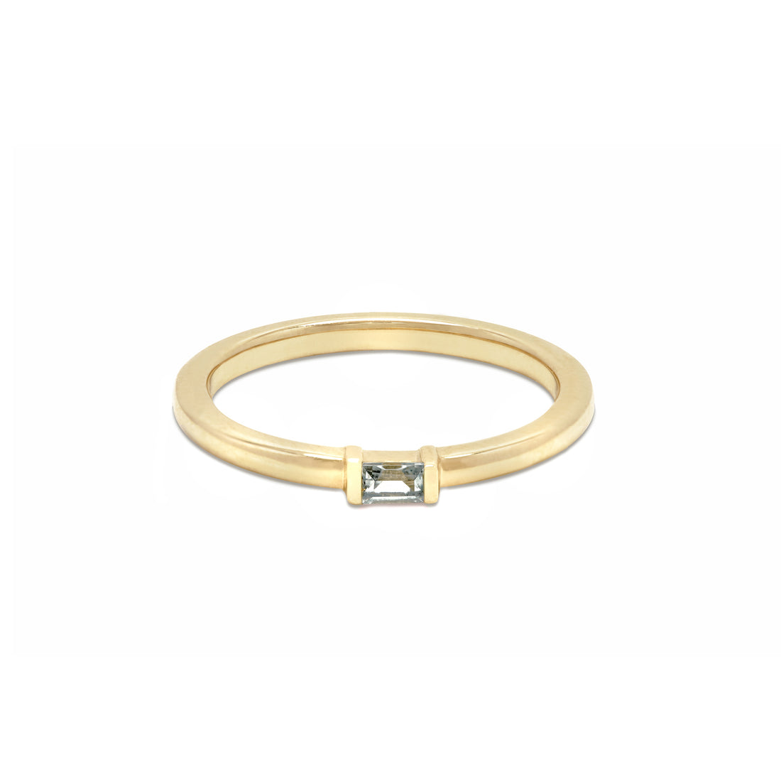 Single Baguette Birthstone Stack Ring