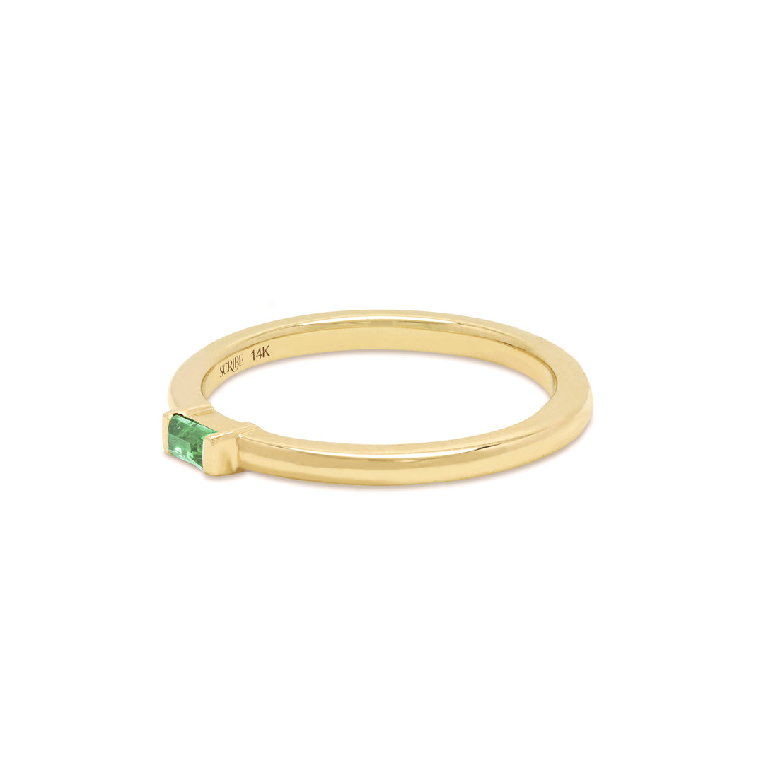 Single Baguette Birthstone Stack Ring