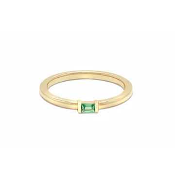 Single Baguette Birthstone Stack Ring