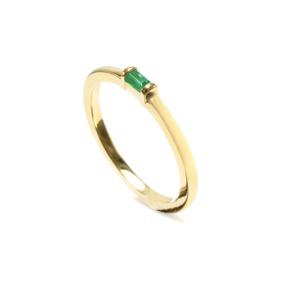 Single Baguette Birthstone Stack Ring