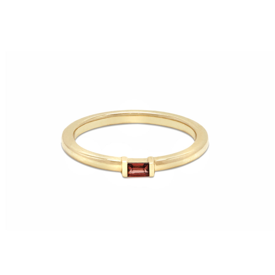 Single Baguette Birthstone Stack Ring