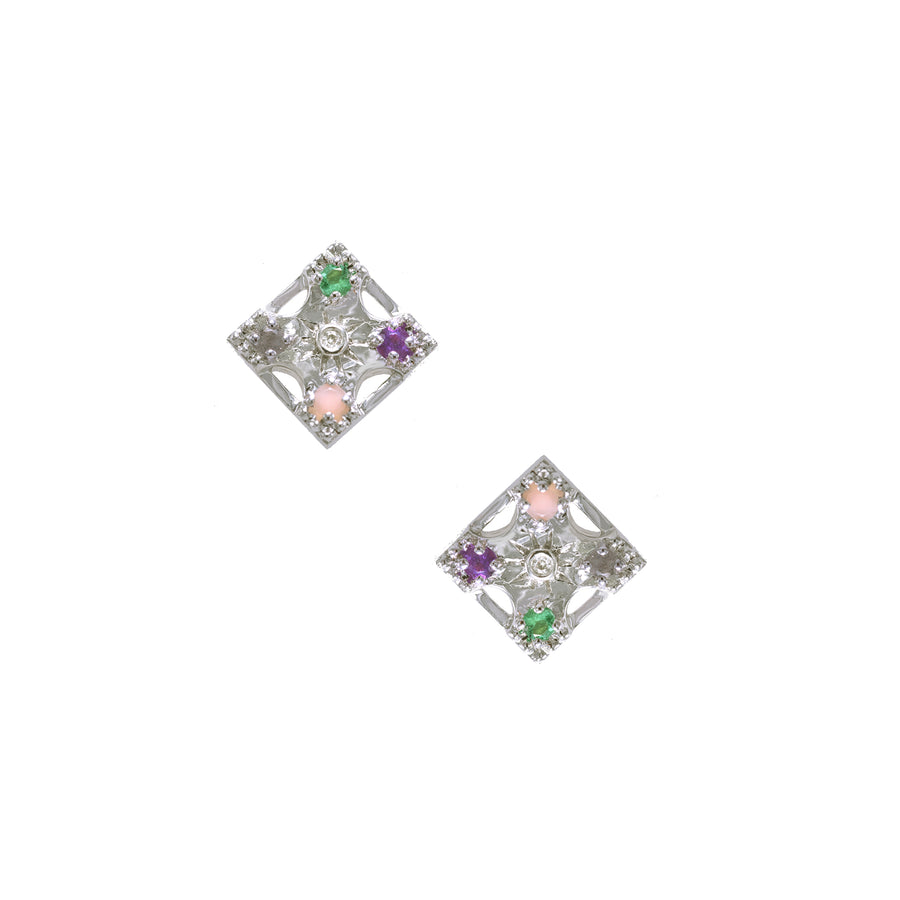 Petite (7mm) Harmony "LOVE" Gemstone Stud Earrings - 4 Stones