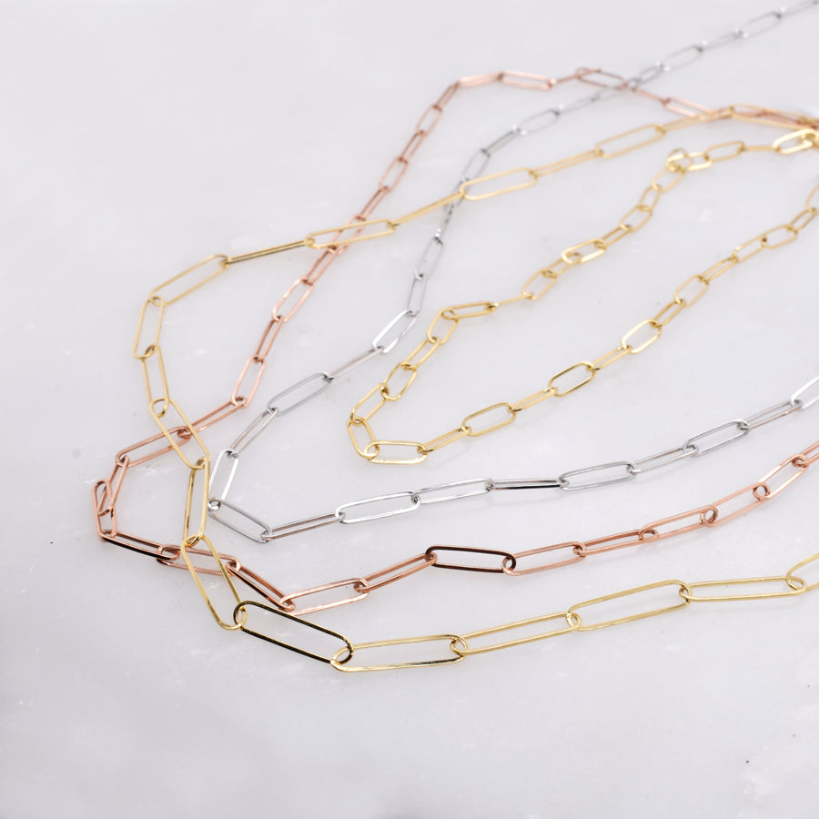 Large Gold Paperclip Chain