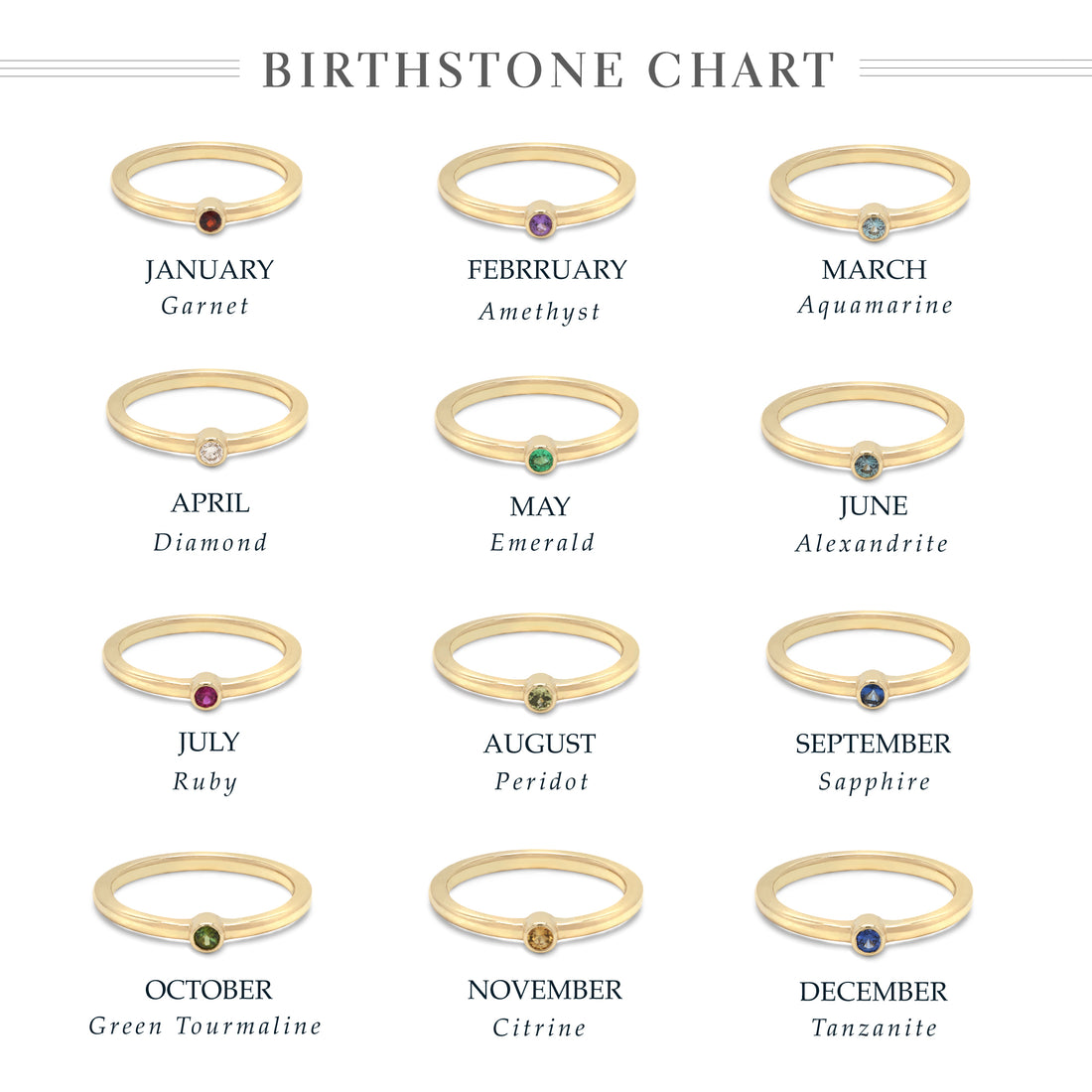 Single Birthstone Stack Ring