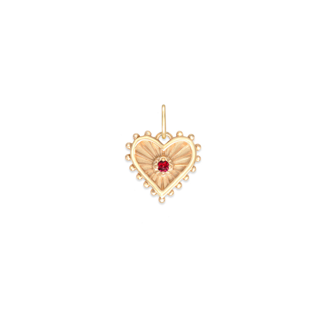 Mini Beaded Radiant Heart Birthstone Medallion