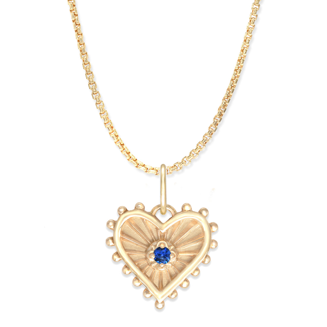 Mini (12mm) Beaded Radiant Heart Birthstone Medallion