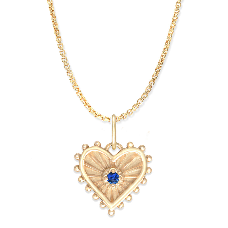 Mini (12mm) Beaded Radiant Heart Birthstone Medallion