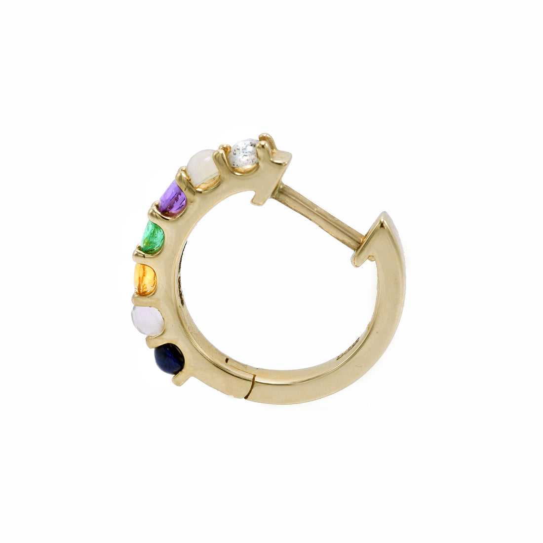 "Love You" (20mm) Gemstone Huggies - 7 Stones