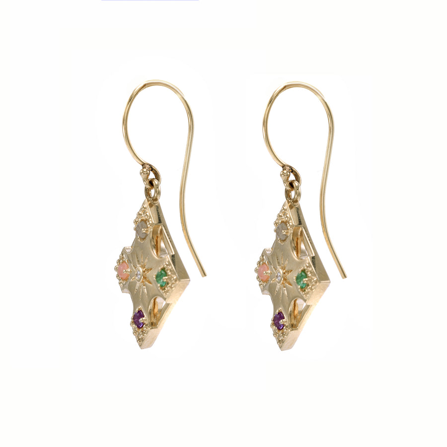 Harmony "LOVE" Gemstone Dangle Earrings - 4 Stones