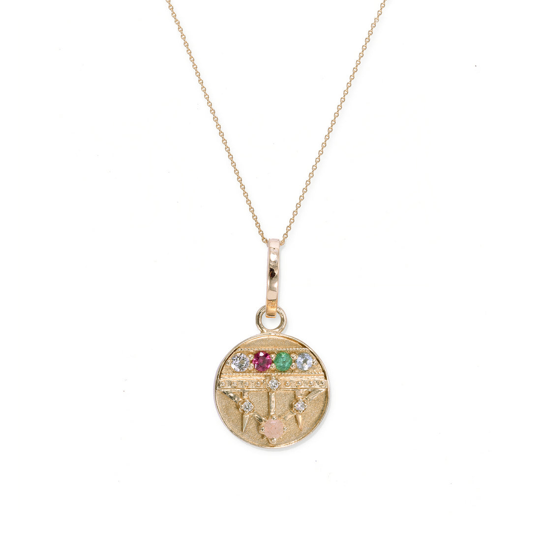Mini (12mm) Lace Shield Medallion - "Dream" - 5 Stones