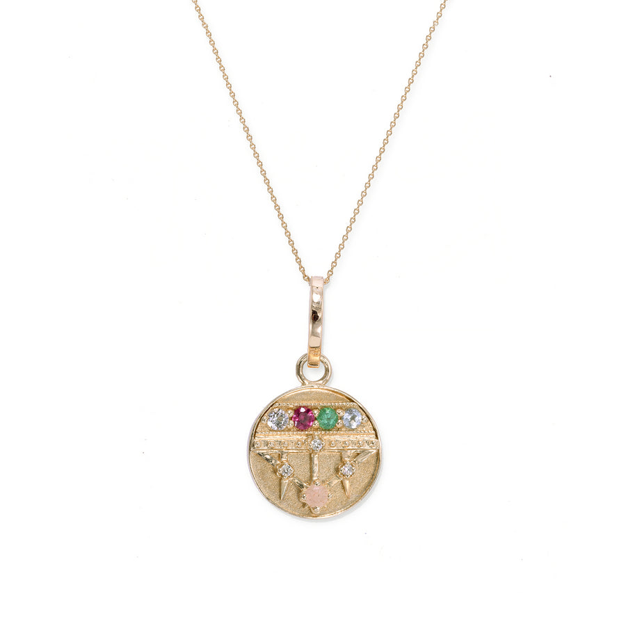 Mini (12mm) Lace Shield Medallion - "Dream" - 5 Stones