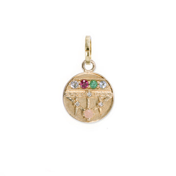 Mini (12mm) Lace Shield Medallion - "Dream" - 5 Stones