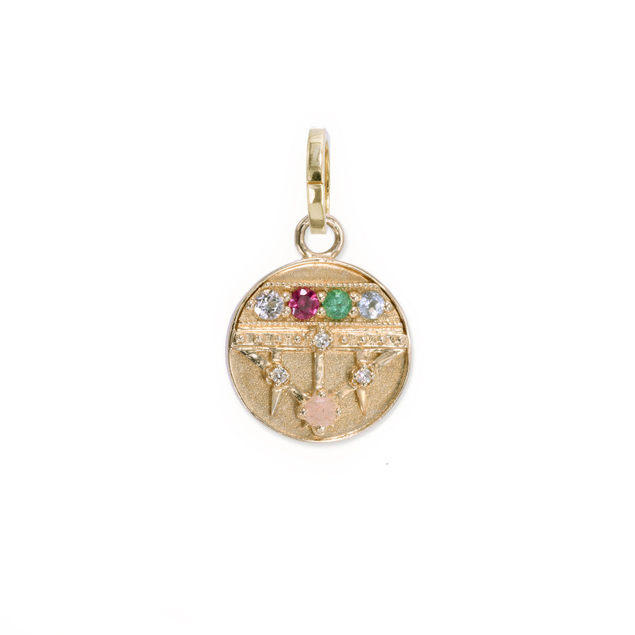 Mini (12mm) Lace Shield Medallion - "Dream" - 5 Stones