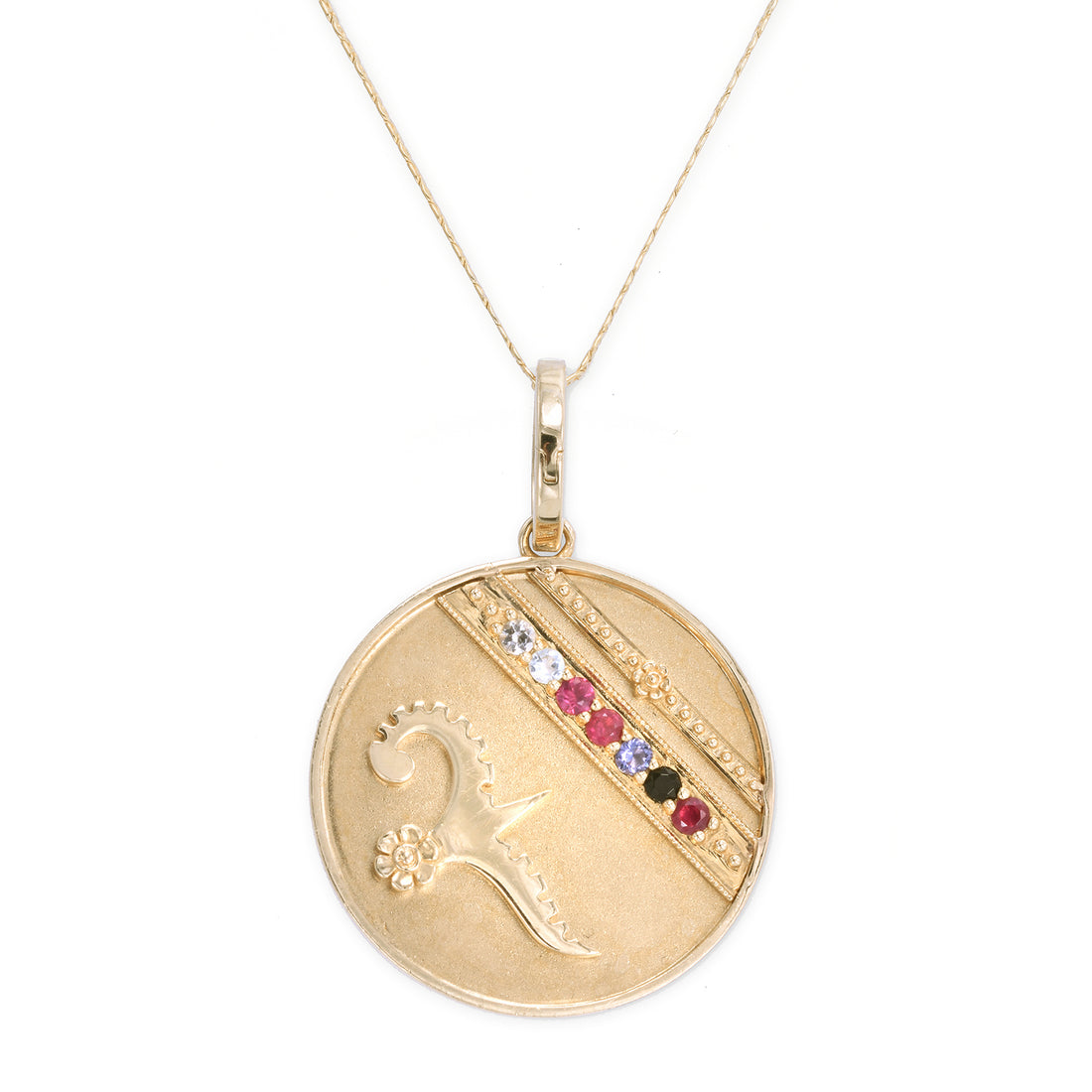 Large (25mm) Lily Dove Medallion - "Warrior" - 7 Stones
