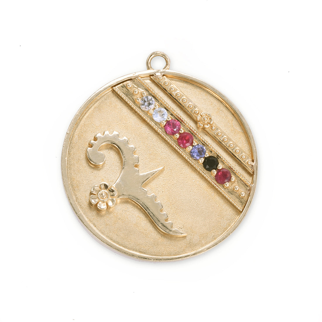 Large (25mm) Lily Dove Medallion - "Warrior" - 7 Stones